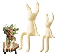 - Decoration - Festive Ceramic Cartoon Sculptures Set, 2 Adorable Sitting Figures, Cute Spring Holiday Decoration | Adorable - for the Seasonal Celebration in Writing Desk