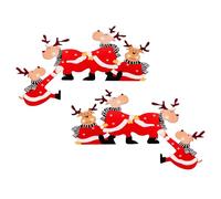 Decoration For Door Frame|Penguin Reindeer Santa Craft,2 Pieces Wooden Christmas Door Corner Embellishment,For Bedroom Bathroom Entrance Outside Party Wedding Workplace School