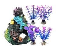 Decoration for Fish Tank - Coral Reef Decoration for Fish Tank, Accessories for Prawns, Lizards, Snails on Desk, Underwater Environment, Beach, Bath and Reptile Terrariums