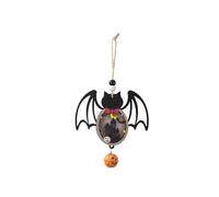 Decoration Halloween Halloween Wooden Light Hanging Pumpkin Pendant Festival Atmosphere Layout Glowing Pumpkin Pendant Hot Flower Ornament (B, 11. 5X11cm)