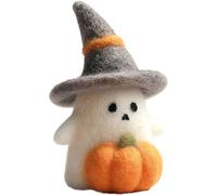 Decoration Handmade Knitted Witch Ghost Doll Ornament Cute Pumpkin Ghost Keychain Pendant Christmas For Bag