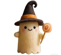 Decoration Handmade Knitted Witch Ghost Doll Ornament Cute Pumpkin Pendant Keychain Ghost Christmas For Bag