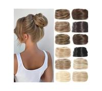 Decoration Human Hair Buns Ponytail Hairpiece Brazilian Scrunchies Updos Donut Chignon Extensions Extension(Dark Brown)