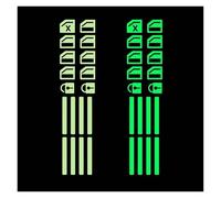 Decoration Interior 18Pcs/Set Car Luminous Door Window Lift Button Stickers Windows Control Panel Decals Interior Sticker Auto Accessories(18PCS Green)