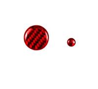 Decoration Interior 2Pcs Real Carbon Fiber Car Center Console Multimedia Volume Button Cover Trim Sticker for Mazda 3 for Mazda 6 CX-9 CX-5 Interior Interior Moulding Trim(Red)