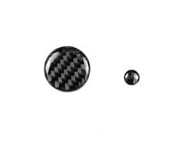 Decoration Interior 2Pcs Real Carbon Fiber Car Center Console Multimedia Volume Button Cover Trim Sticker for Mazda 3 for Mazda 6 CX-9 CX-5 Interior Interior Moulding Trim(Black)