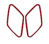 Decoration Interior 2PCS Real Carbon Fiber Car Door Speaker Audio Ring Stickers for Golf 7 2014-2019 Interior Accessories(Carbon red)