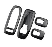 Decoration Interior Car ABS Chrome Interior Window Lifter Switch Cover Window Trim Sticker For Peugeot 2008 2014-2019 Accessories Interior Moulding Trim(Carbon fiber Black)