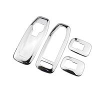 Decoration Interior Car ABS Chrome Interior Window Lifter Switch Cover Window Trim Sticker For Peugeot 2008 2014-2019 Accessories Interior Moulding Trim(Glossy silver)