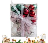 Decoration made of Christmas tree baubles - in festive colours, hangable, pack of 30, ball pendants for Christmas tree on the desk, for fireplace, door, wall, living room, bedroom, balcony, garden