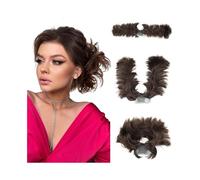 Decoration Messy Bun Hair Piece Natural Straight Side Comb Clip in Adjustable Synthetic Hairpiece for Women Extension(Medium Brown)