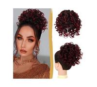 Decoration Messy Bun Hair Pieces for Women Synthetic Curly Drawstring Ponytail Updo Piece Extension(1BTBUG)