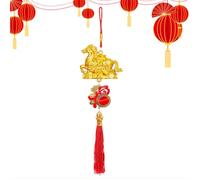 Decoration - Pendant Made of Gold | Prosperity Spring Festival Decoration with Tassel | For Wall, Door and Festivals for Celebration and Blessing of the