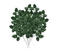 Decoration Plastic Rose Leaf Green 10 Pcs Artificial Simulation
