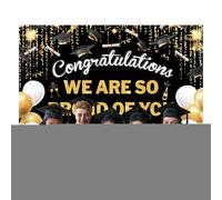 Décoration Pour Cérémonie de Remise de Diplôme,Toile de Photo Pour Diplômé avec Accessoires- Accessoires Photo Extérieur, Bannière de Félicitations Pour Jardin, Décoration Maison Pour Célébratio