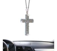 Decoration Rearview Mirror - Hanging Rhinestone Cross for Car Mirror, Christian Religious Hanging Accessory for Interior, Women, Family, Home, Church, Truck, Bedroom, Living Room
