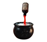 Decoration Set, Mist Maker Fogger with Black Witch Cauldron DIY Floating Bottles Halloween Skeleton Guard, Party for Home Garden Kitchen Yard Szq643 (B, 25cm)
