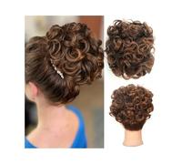 Decoration Short Messy Bun Hair Piece Curly Dish Extension Combs Clip in Ponytail Scrunchies Extension(4AT30)