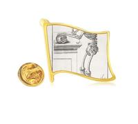 Decoration Skeleton Human Body Pattern Golden Metal Flag Lapel Pin Badge