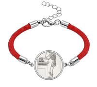 Decoration Skeleton Human Body Pattern Lucky Red String Bracelet Rope Bracelet Handmade