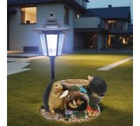 Decoration Statue - Solar Garden Country Farm Hedgehog with Light, Outdoor Decorations Reading Hedgehog for Patio Yard Lawn Walkway Ornaments Housewarming Gifts
