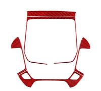 Decoration Strips Interior for Chevy for Silverado 1500 Carbon Fiber Central Control Multimedia Navigation Panel Car Interior Sticker Car Interior Moulding Trim(Red 5pcs)