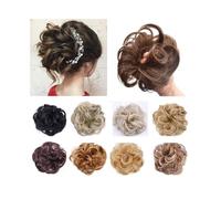 Decoration Synthetic Elastic Messy Hair Bun Curly Wave False Hairpiece Ponytail Chignon Extension(#22)