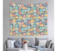 Decoration Tapestry Wall Hanging For Bedroom, Postal Stationery, 152x130cm Dorm Decor, Lightweight Easy Hang Wall Art For Living Room, Aesthetic Tapestries For Outdoor, Ceiling, Doorway, Camping