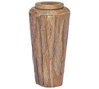 Decoration Vase Irregular Cut 40 x 40 x 80 cm Brown Fine Sanded Solid Teak Wood