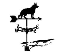 Decoration Weather Vane Metal Weathervane Creative Design Wind Direction Indicator Kit with Anti-Rust Coating for Garden Stake Yard Roof Mount Easy Use