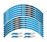 Decoration Wheel Hub 12 Strips Motorcycles Reflective Sticker On Wheel Hub Decal For YAMAHA YZF-R1 YZR R1 YZFR1 (Color : Blue)