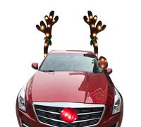 Decorations - 16.93 x 3.54 x 3.94 Inches, Reindeer Horns For Cars, Party Decoration With LED Lights | Car Decoration Kit | For Van Van Roof Holiday Party Celebration S
