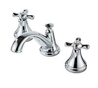 Decorations 3 Hole Basin faucets, Bathroom Basin Mixer Faucet Brass Cold & Hot Bathroom Faucet Two Handles Split Basin Tap-Black Beautiful