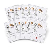 Decorations Adorable Robin Bird Keychain Set 10 Sheet/10 pcs with Lobster Clasps and Message Cards, Clip on Bag Charms, Zipper Pulls, Shoe Decorations, Small Gifts for Women Men, Christmas Halloween F