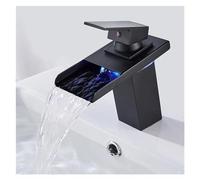 Decorations Basin Faucet Waterfall LED 3 Color Glass Outlet Bathroom Battery Powered Basin Mixer Tap Chrome Deck Mounted Hot Cold Tap,Kitchen Sink Faucet Beautiful