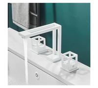 Decorations Basin Mixer Black Brass Large Range Bathroom Sink Mixer 3 Hole Large Range Basin Mixer Double Handle Hot and Cold Water Mixer, Chrome Bathroom Faucet Beautiful