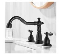 Decorations Black Solid Brass Bathroom Basin Faucet Mixers Taps Antique Kitchen Sink Faucet Dual Handles 3 Holes Bathtub Faucet Gold,Easy Install Beautiful