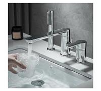 Decorations Brushed Gold Bathroom Widespread Basin Faucets Solid Brass Sink Mixer Hot & Cold Lavatory Crane Vessel 3 Holes with Spray Black,Easy Install Beautiful