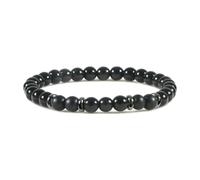 Decorations Buddhist Prayer Bead Bracelet Crystal Bracelets Spiritual Nature Stones Black White Round Braided Elastic 17cm x 7mm for New Year girl