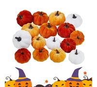 Décorations D'Automne Citrouilles - Mini Citrouilles Réalistes Pour Table Et Porche | De Fête Halloween Mariage, Intérieur Extérieur Centre De Table Ambiance Saisonnière Jardin Terrasse