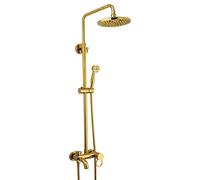 Decorations Fixture Rainfall Head with Handheld Spray Polish Gold Bathroom Shower Combo Set Wall Mount Beautiful