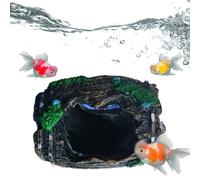 Decorations for Aquariums and Fish Tanks - Broken Barrel Design Resin Decorative Ornament, Artificial Aquarium Decoration for Small Animals Such as Betta Turtle Jellyfish Reptiles Freshwater and