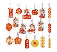 Decorations For Chinese New Year 2026 | Decorative Pendant | Kit Of 18 Chinese Decorative Elements, For Home Holiday Living Room Wall Tree