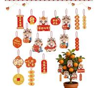 Decorations For Chinese New Year 2026, Pendants - Kit Of 18 Chinese Decorative Elements, For Living Room Home Wall Tree Spring Festival