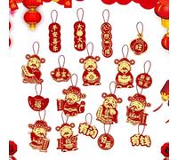 Decorations for Chinese New Year, Decorative Hanging - Kit of 18 Chinese Decorative Elements, for Home Decoration, Parties, Celebration and Hall at Festival