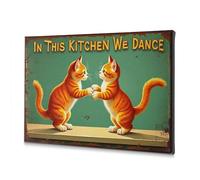 Decorations For Living Room Two Cats Dancing In The Kitchen. Canvas Decorative Picture Pictures For Living Room Picture Hanging Kit(40x60cm)