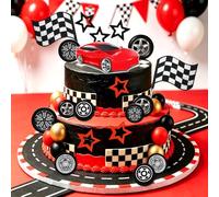 Decorations for Racing Car Cakes Flag Growing Up Sports Car Decorations Two Fast One Three Four Speed Birthday Decorations (Gold)