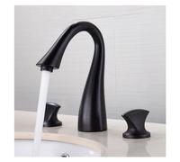 Decorations Gold Basin Faucets Brass Black Bathroom Faucet Gold Sink Faucets 3 Holes Hot and Cold Waterfall Faucet Water Tap,Easy Install Beautiful