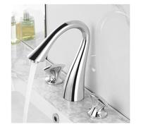 Decorations Gold Basin Faucets Brass Black Bathroom Faucet Gold Sink Faucets 3 Holes Hot and Cold Waterfall Faucet Water Tap,Easy Install Beautiful