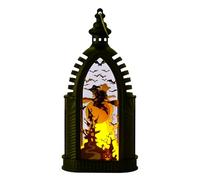 Decorations Indoor, 14.7" Decorative &Pumpkin Candle with 78" LED Lights(8 Modes), Hanging Halloween, Outdoor Home Room Door Party Cool Apartment Stuff (Black, 7.2x5.1x15cm)